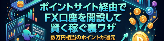【2026年最新】ポイントサイト経由でFX口座を開設して賢く稼ぐ裏ワザ