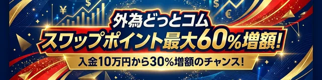 外為どっとコムの「スワップポイント最大60%増額キャンペーン」がおすすめです!