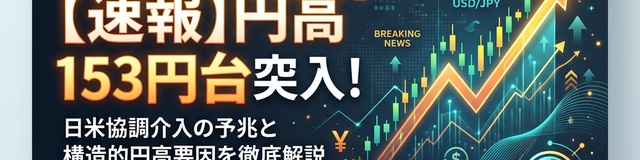 【速報】円高153円台突入！日米協調介入の予兆と構造的円高要因を徹底解説